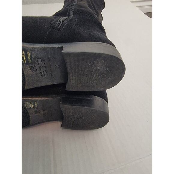 Navyboot Switzerland Over The Knee Boot Women 40 9 Black Suede Leather Tall - Picture 10 of 11